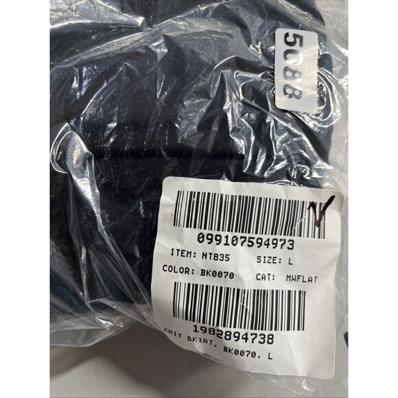 Madewell Jersey Asymmetrical Seam Midi Skirt Size Large Black Pull On Stretch - Picture 7 of 7